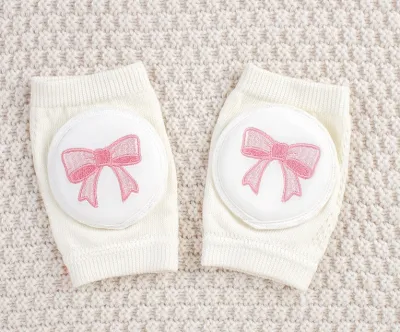 [SG Ready Stock] SOC006A Baby Boy Girl Crawling Pad Baby Knee Elbow Guard Socks Embroidered details [Little Gems] Breathable Durable Cute unisex bear bunny