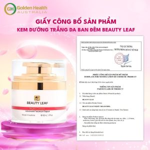 Kem Dưỡng Trắng Da Mờ Thâm Nám Tàn Nhang Giúp Tái Tạo Da Thúc Đẩy Quá Trình Tổng Hợp Collagen Tăng Cường Phục Hồi Da Ban Đêm Golden Health Beauty Leaf Whitening Complex 50ml - Gia Tuệ House