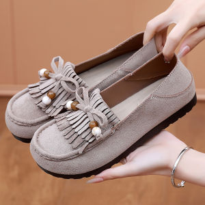 Retro Two-Way Wear WomenS 2026 New Tassel Flat Loafers WomenS Slip-On Moccasins