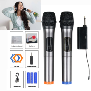 PROMO TERBARU TaffSTUDIO 2 PCS Mikrofon Karaoke Wireless Tanpa Kabel Handheld Dynamic Portable - MC-1200