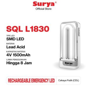 Surya Lampu Emergency SQL L1830 Light LED 18 SMD Rechargeable