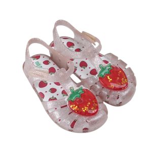 2022 Melissa Mini shoes Official Store girls sandals hollow Fruit decoration Roman princess Baby childrens shoes