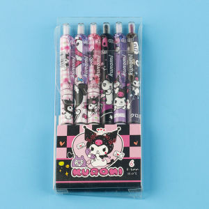 【Ready Stock】6pcs/box Gel Pen Cartoon Sanrio Neutral Pen Black Pen 0.5mm Pen Ball Pens School Supplies Stationery