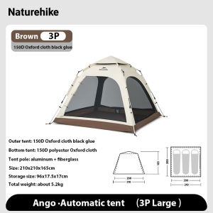 Naturehike Ango upgraded waterproof 3-4 Person Instant Pop up Tent Outdoor Camping Garden Picnic Family Automatic Tent