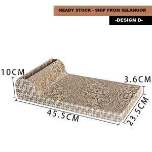 ICE DESIGN K Cat Fun Scratcher Corrugated Board With Bell Ball Claws Grinding Papan Penggaruk