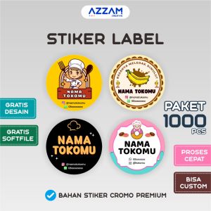 PAKET 1000 PCS - STIKER LABEL  STICKER LABEL STIKER CUSTOM STICKER CUSTOM STIKER LABEL MAKANAN