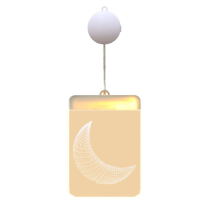 Acrylic Ramadans Window Lamp Operated Hanging Light for Muslims Festival Home Decoration Party Supplies