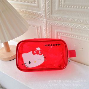 L96 Sanrio Kuromi Cartoon Cute PVC Toilet Bag Makeup Bag Travel Portable Portable Portable Large Capacity Storage Bag L