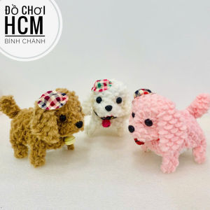 [HÌNH CLIP THẬT] Đồ chơi chó bông chạy pin biết sủa cún con biết đi có đeo chuông đội mũ cực đáng yêu cho bé dắt đi dạo