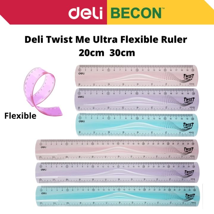 Deli Twist Me Ultra Flexible Ruler 8'' 20cm EH20 / 12'' 30cm EH21 | Lazada