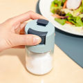 Transparent 100ml Press Type Control Salt Shaker Glass Seasoning Bottle Kitchen Condiment Jar with Anti-cation Design. 
