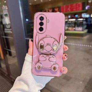 เคสโทรศัพท์ สำหรับรุ่น Y21D Y19S Y200 Y300 V40LITE วัสดุซิลิโคนนิ่ม พร้อมขาตั้งกระจกแต่งหน้า ดีไซน์หรูหรา กันกระแทก ตั้งได้ ลาย สติ๊ก stitch น่ารัก