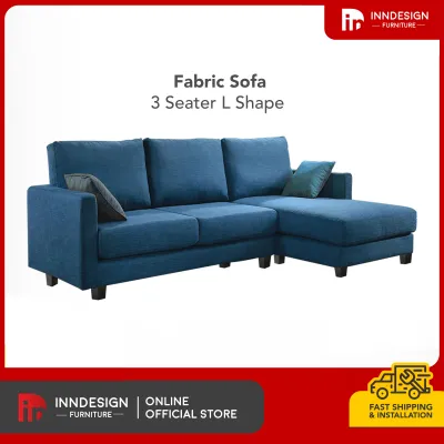 [INNDESIGN.SG] Johnson 3 Seaters Pocketed Spring Sofa (Detachable Cover) (Fully Assembled and Free Delivery)