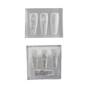 Flexible Silicone Nail Art Molds Unique Embossed Nail Accessories Molds Supplies Practical Nail Embossing Tool