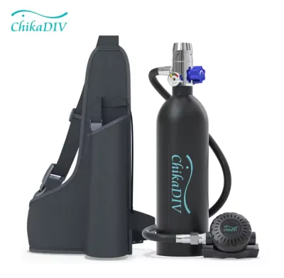 Chikadiv C400 Mini Scuba Tank Oxy Xi Lanh Refillable 1L Công Suất thiết bị lặn Diver Xách Tay Lặn thiết bị lặn