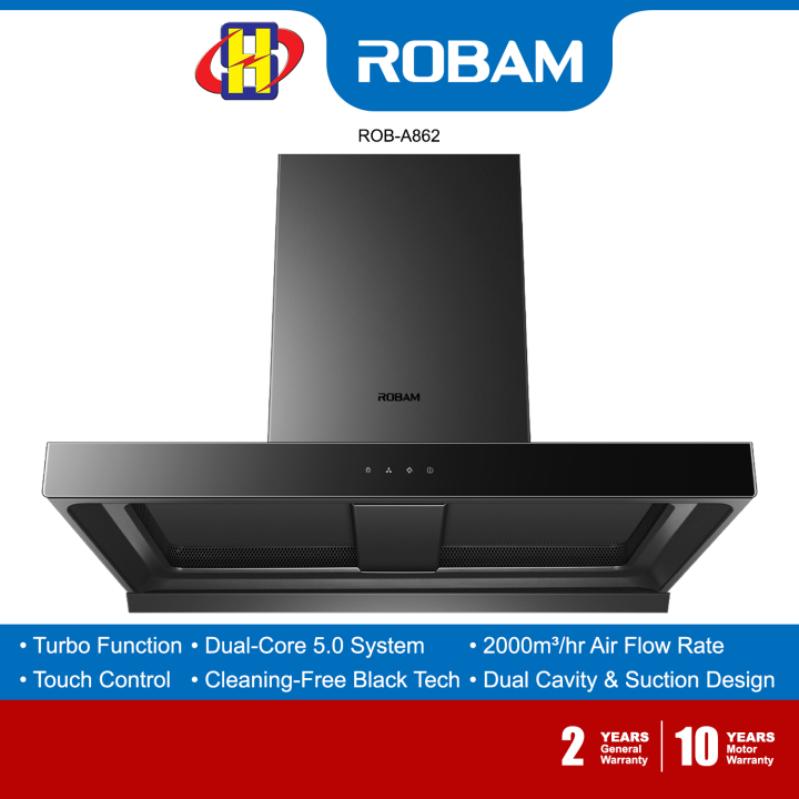 Robam Cooker Hood (90cm) Turbo Function Dual-Cavity & Dual-Suction ...