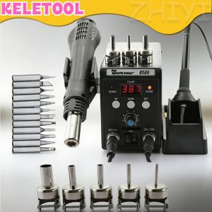 2in1 Rework Soldering Station 8586Hot Air Heat Gun Digital Display SMD Welding Desoldering Solder Iron220V Repair Tools