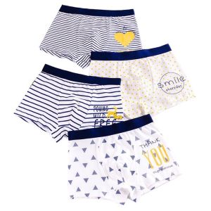 Quần lót đùi cho bé trai combo 4 quần sịp trẻ em boxer học sinh nam từ 9-43kg