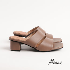 Heels Slop Moka Wanita Kaki Besar Size 41 42 43 44 45 Hak Tinggi 5cm Tebal Nyaman