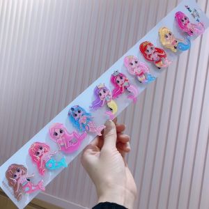 Ready Stock 现货 Children Mermaid Arcylic Hair clip/Hairband Mixed Row Of 10