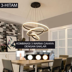 LAMPU HIAS RING MEWAH 3 WARNA / LAMPU LANGIT LANGIT ELEGAN / LAMPU PLAFON