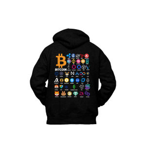 Cotton Original Cryptocurrency LOGO Jacket    BTC    THERE IS    BNB.    XRP    STELLAR    Aave    THETA.    TRON    LITECOIN    Doge