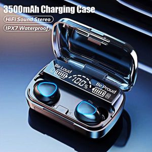 Bluetooth 5.3 Headset TWS Nirkabel M41 dengan Power Bank 3500mAh Baterai Tahan Lama Konektivitas Bluetooth Nirkabel Tahan Air Gaya Urban dengan Efek Cahaya RGB