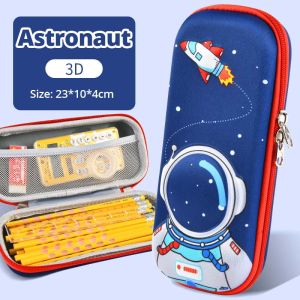 Pencil Case,3D EVA Large Capacity Pen Holder Marker Bag box with Zipper Pen Case Multi-Compartment Cartoon Spaceman Storage Pen Box Pen Bag Stationery Pouch School Supplies