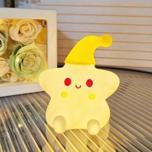 Lampu Tidur Hat Star Mini Night Lamp LED Cute Cartoon Creative Bedroom Bedside Atmosphere Lamp