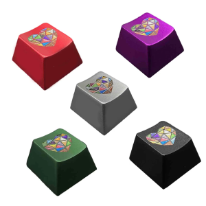 Aluminium Alloy Mechanical Keyboards Keycap with Original Profile and Colorful Heart Pattern for Gamers