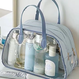 Rõ ràng Túi đựng đồ trang điểm du lịch mỹ phẩm không thấm nước tổ chức dễ dàng để làm sạch vệ sinh container với ngăn riêng biệt