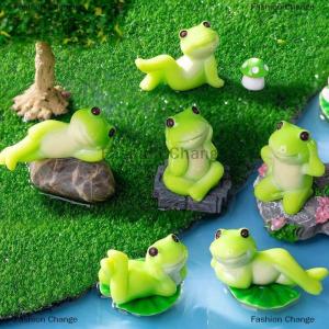 [COD] Fashion Change 5 6Pcs Cartoon Funny Frog Figurine Ornament Desktop Living Room Micro Landscape Fish Tank Aquarium Decoration Accessories