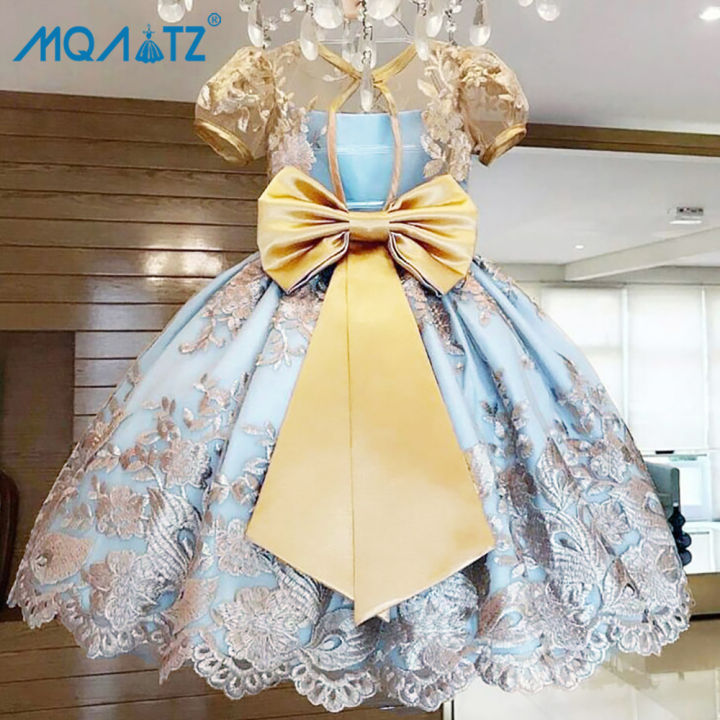 MQATZ Retro Elegant Princess Dress for Girl Children Flower Girl Dresses  for Wedding Bowknot Lace Birthday Party Pageant Princess L5192 Lazada PH