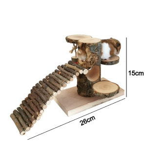 🇸🇬 Wooden Hamster Ladder Platform: Small Pet Climbing Playground