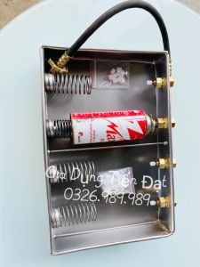 Máng Sạc/Mâm sạc Dồn Gas Lon Mini 4 Ngăn Ti kim loại siêu bền Dây bấm thủy lực siêu bền +TẶNG kèm 20 nút nhựa +4 Ron đen + 2 Ti kim loại - AN TOÀN- TIẾT KIỆM