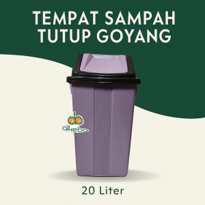 Tempat sampah yutaka tutup goyang 20 Liter - Yutaka tong segi empat kotak abu abu 20 L