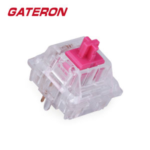 GATERON Aliaz Silent Rose Pink Keyboard Switches Tactile RGB LED 5 Pin 60gf Black-Plated Spring Key Switches for MX Mechanical Keyboard(35 Switches/Quantity)
