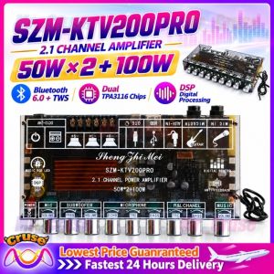SZM-KTV200PRO 2.1 Channel Bluetooth 6.0 Amplifier Board 50W*2+100W TPA3116 TWS DSP
