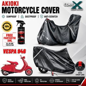 Akioki Motorcycle Cover With Fantastic xml Sunproof Dustproof Anti-Scratch for Vespa 946 with Strap Lock