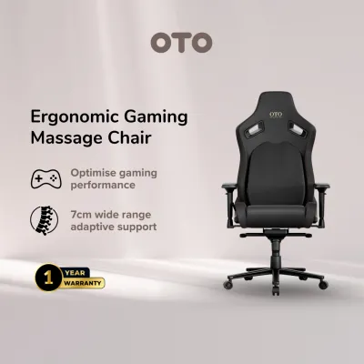 OTO Volt 3 Ergonomic Gaming Massage Chair with 3D Lumbar Massage Heat Therapy Adaptive Lumbar Support Magnetic Neck Pillow 4D Armrests & Premium PU Leather
