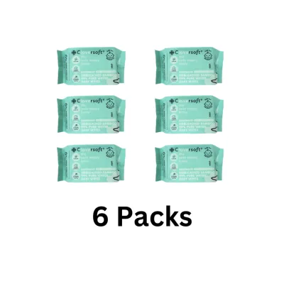 【Bundle of 6|10|15】 Baby Cloversoft Unbleached Bamboo Organic Pure Water Baby Wipes (40 Sheets)