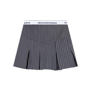 8804 Fashion ladies Striped Pleated Low Waist Korean Skirt Skinny Covered Cross A-line Half-body Skirt Mini Skirt for Women