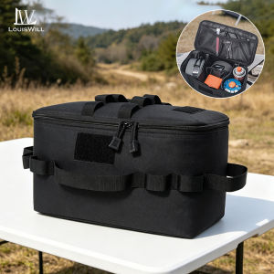 LouisWill Camping Bag Storage Bag Oxford Waterproof Outdoor Cookware Organizer Portable Foldable Picnic Carry Bag For Hiking BBQ Travel