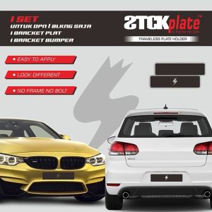 FRAMELESSPLATE Frameless Plate Dudukan Plate Plat Nomor Mobil satu set(depan ATAU belakang)