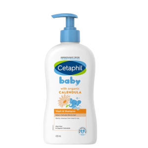CETAPHIL Organic Calendula Sunflower Seed Oil Baby Shampoo and Bath Lotion 2-in-1 400ml