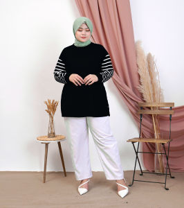 kaos oversize wanita lengan bordir/atasan oversize wanita/baju oversize wanita lengan panjang