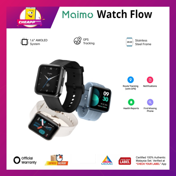 (ORIGINAL) Maimo Watch Flow Smartwatch | Amoled Stainless Steel | GPS ...