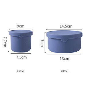【2Size/Set】Silicone Round Food Crisper With Lid Storage Box Lunch Box Bento Box Kitchen Storage Microwave Fruit Salad Fresh-Keeping
