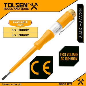Tolsen Voltage Tester 100-500V (3 x 140mm | 4 x 190mm) Neon Bulb