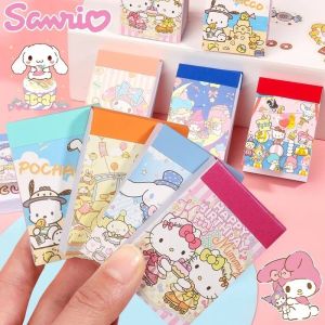 50pcs Sanrio Stickers Book Hello Kitty Cinnamoroll Kuromi Kids Mini Sticker Decorative Hand Account Laptop Stationery Decals